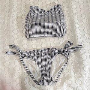 Tommy Bahama Black and White Striped Bikini